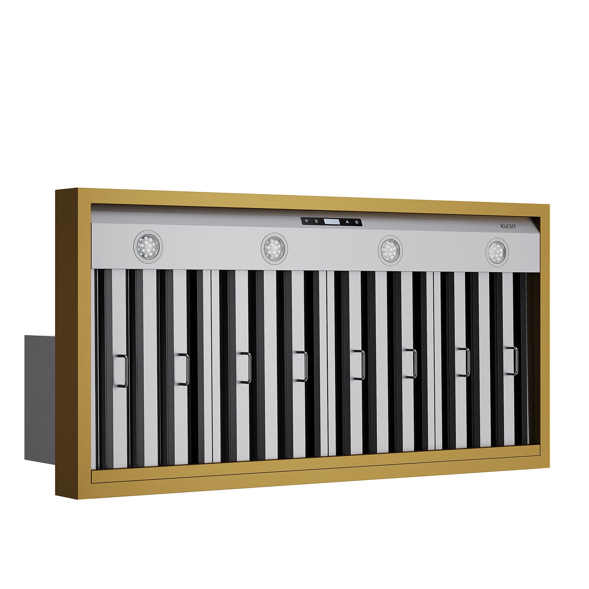 48 in. KUCHT 600 CFM Wall Mounted Range Hood in Stainless Steel with Gold Accents