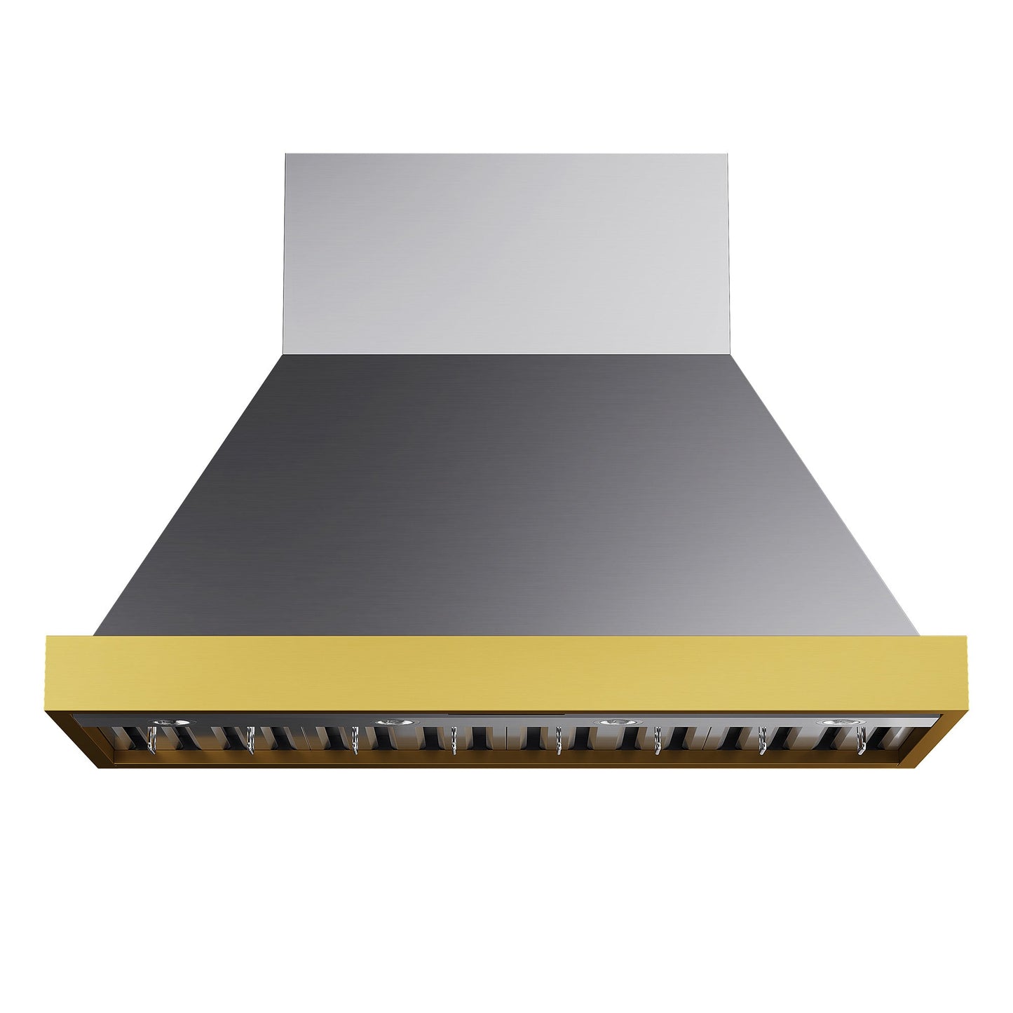 48 in. KUCHT 600 CFM Wall Mounted Range Hood in Stainless Steel with Gold Accents