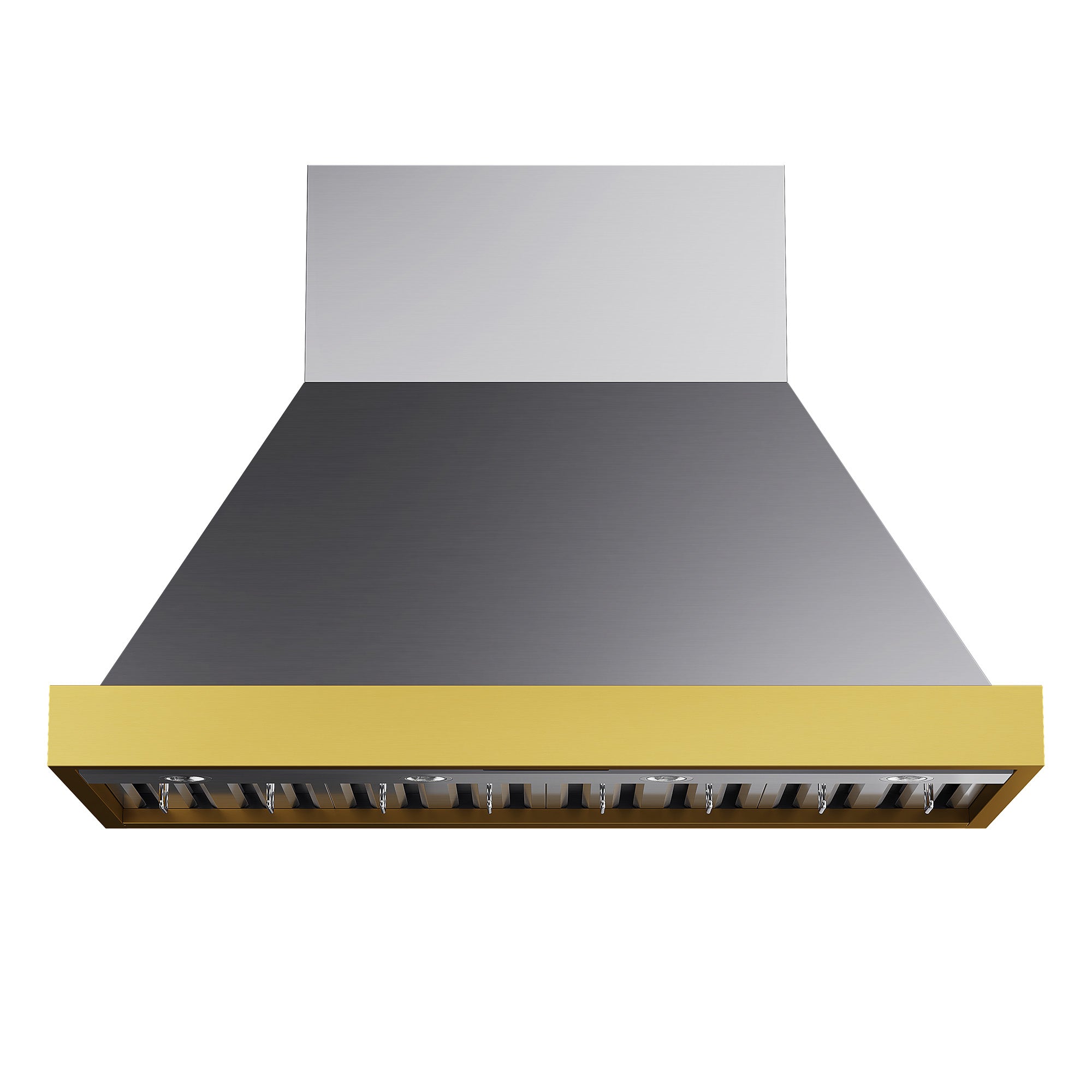 48 in. KUCHT 600 CFM Wall Mounted Range Hood in Stainless Steel with Gold Accents