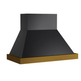 48 in. KUCHT 600 CFM Wall Mounted Range Hood in Titanium Stainless Steel with Gold Accents
