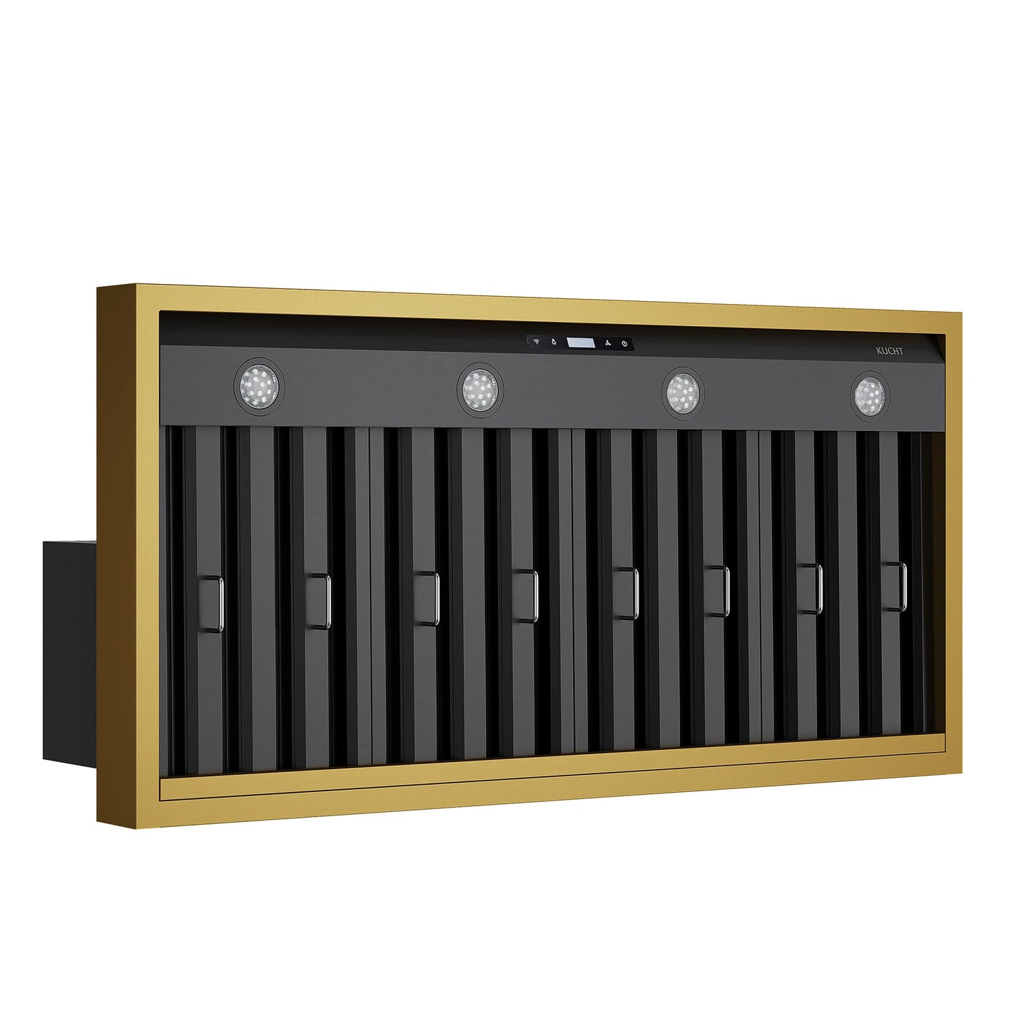 48 in. KUCHT 600 CFM Wall Mounted Range Hood in Titanium Stainless Steel with Gold Accents