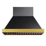 48 in. KUCHT 600 CFM Wall Mounted Range Hood in Titanium Stainless Steel with Gold Accents