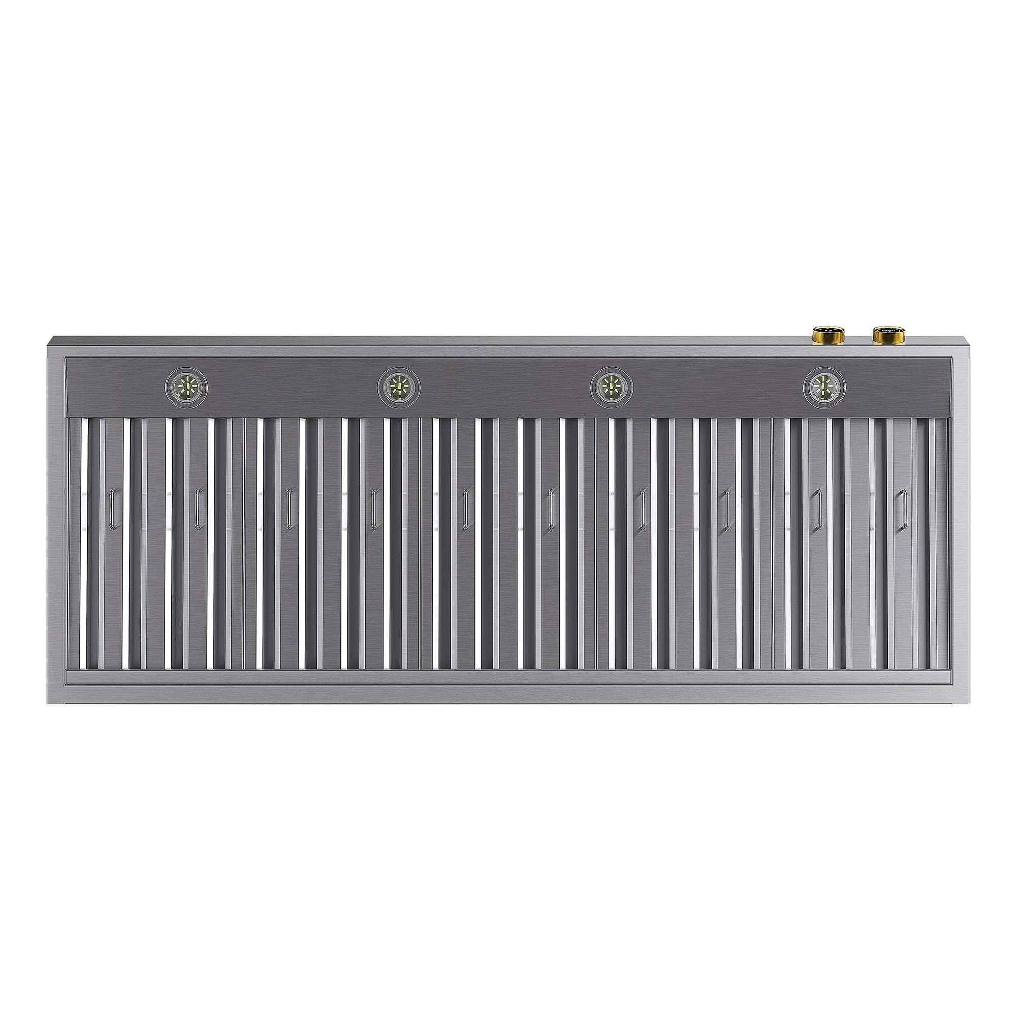 60 in. 900 1200 CFM Ducted Under Cabinet Range Hood in Stainless Steel with Gold Accents and Digital Controls
