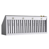 60 in. 900 1200 CFM Ducted Under Cabinet Range Hood in Stainless Steel with Gold Accents and Digital Controls