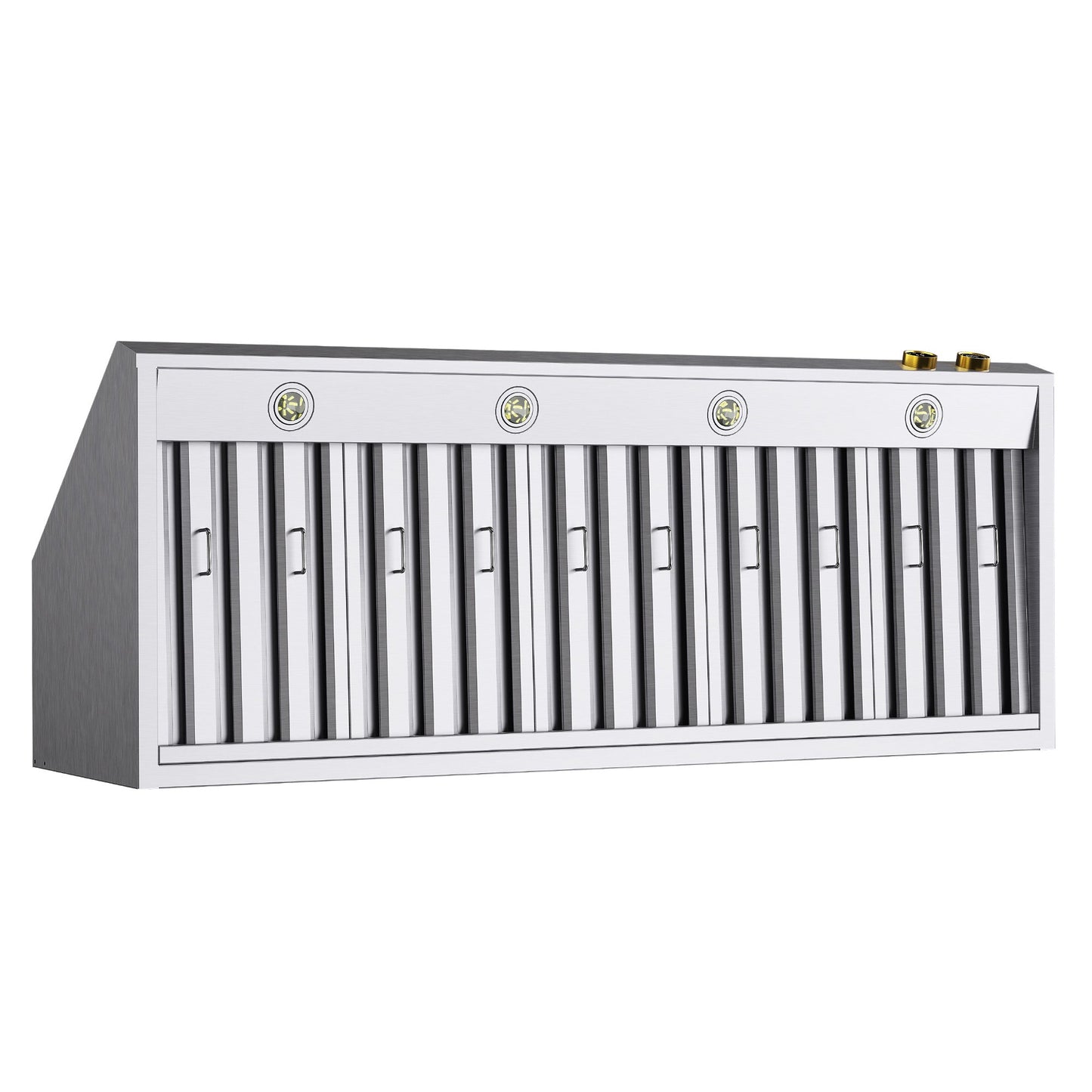 60 in. 900 1200 CFM Ducted Wall Mount Range Hood in Stainless Steel with Gold Accents and Digital Controls