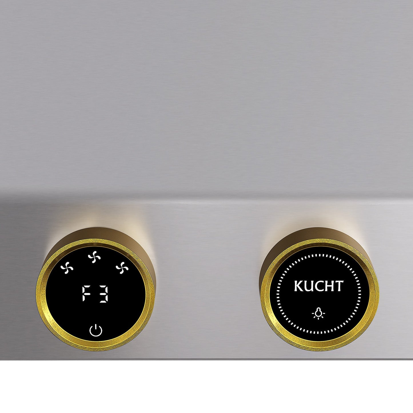 60 in. 900 1200 CFM Ducted Under Cabinet Range Hood in Stainless Steel with Gold Accents and Digital Controls