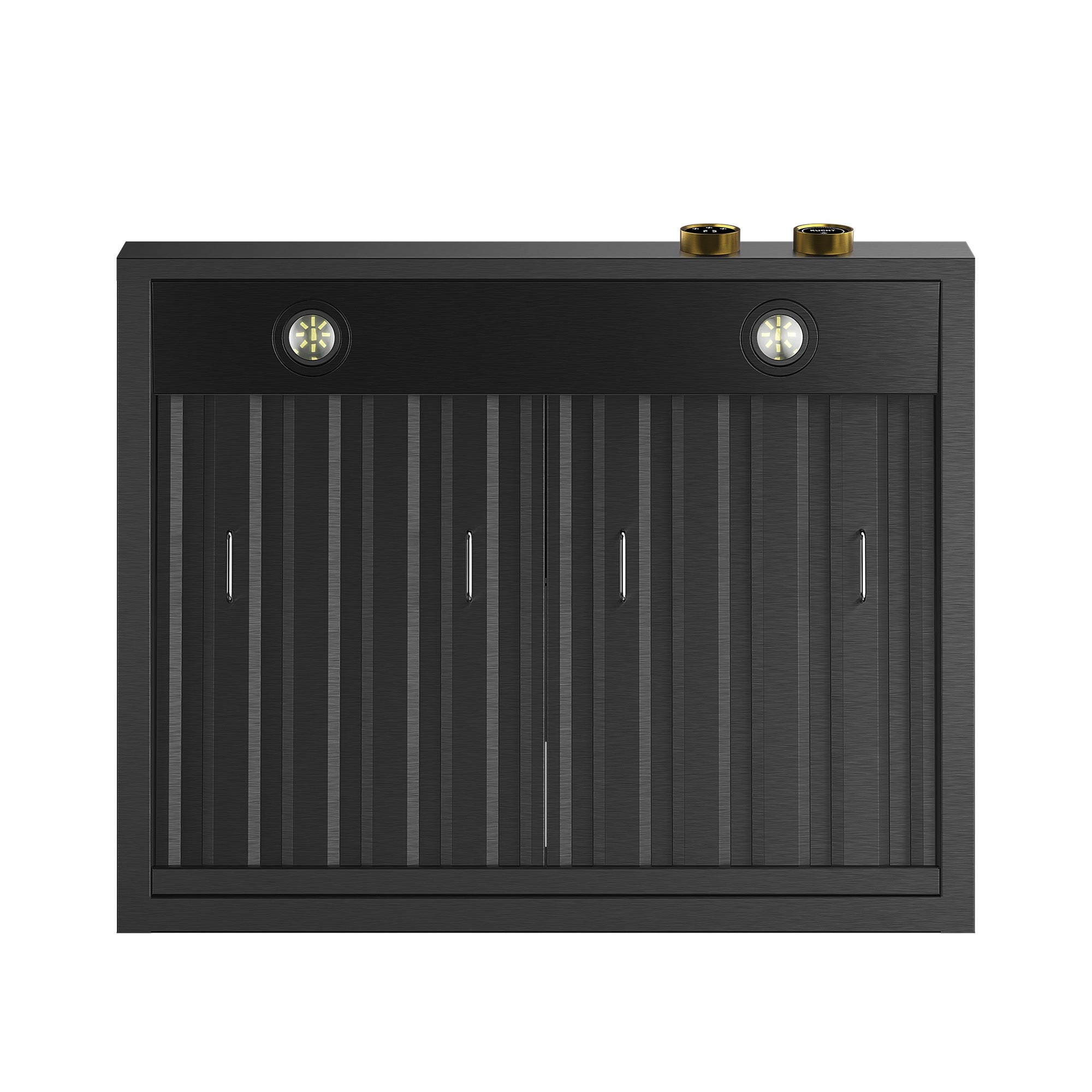 30 in. 900 1200 CFM Ducted Wall Mount Range Hood in Titanium Stainless Steel with Gold Accents and Digital Controls
