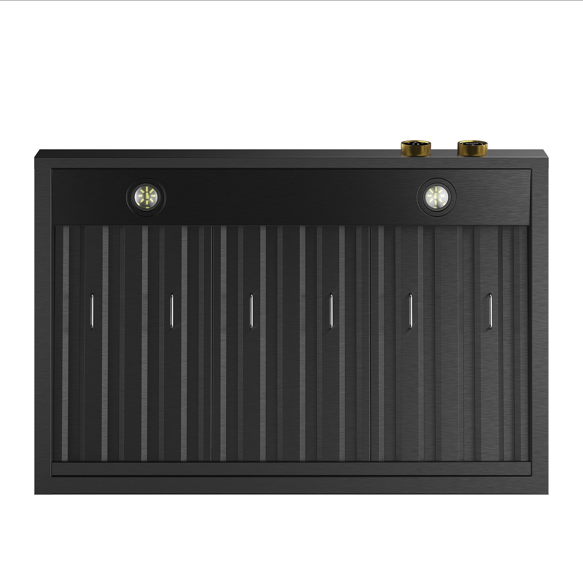 36 in. 900 1200 CFM Ducted Under Cabinet Range Hood in Titanium Stainless Steel with Gold Accents and Digital Controls