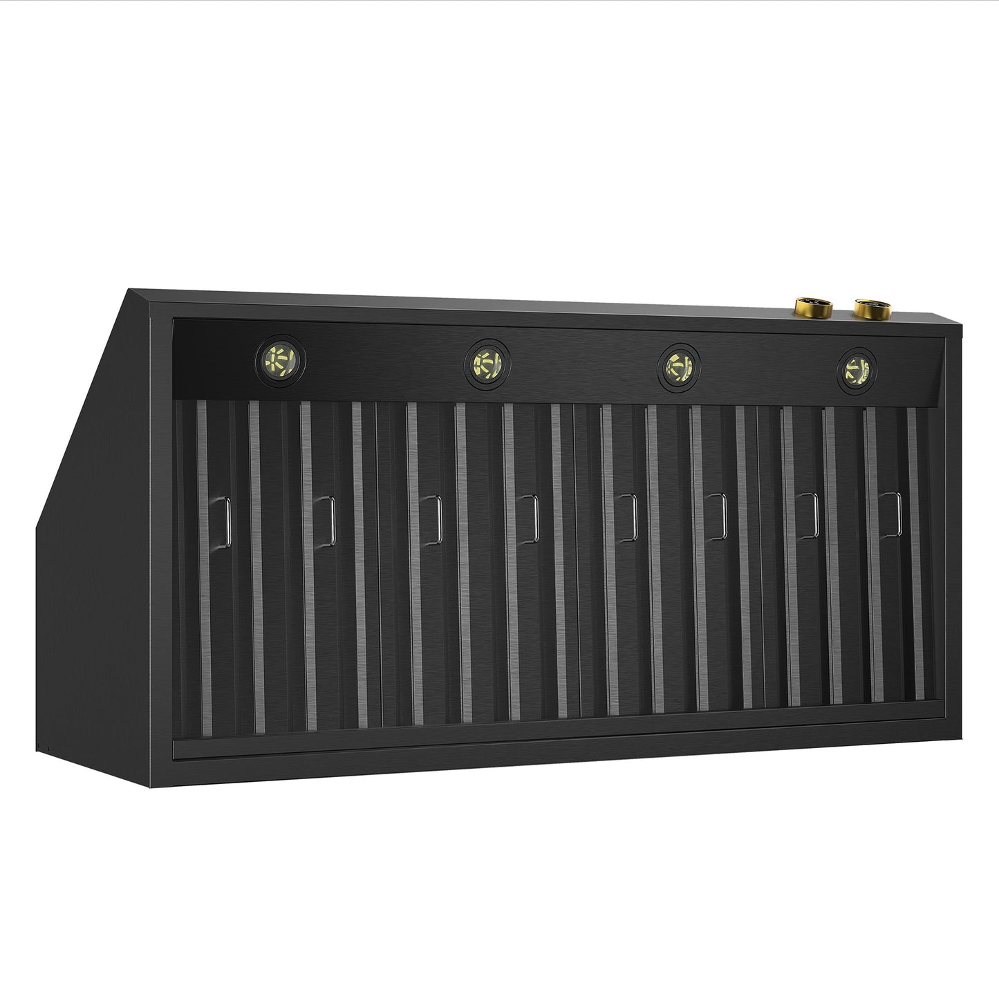 48 in. 900 1200 CFM Ducted Wall Mount Range Hood in Titanium Stainless Steel with Gold Accents and Digital Controls