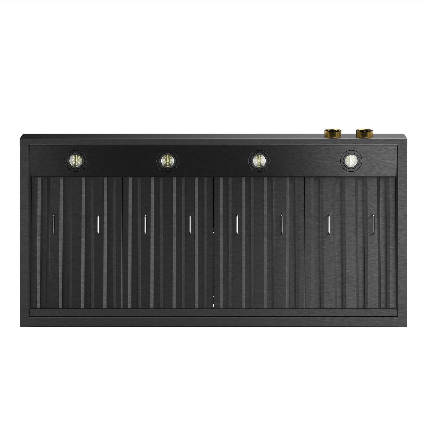 48 in. 900 1200 CFM Ducted Wall Mount Range Hood in Titanium Stainless Steel with Gold Accents and Digital Controls
