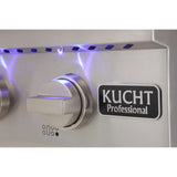 KUCHT Professional 48 in. Natural Gas Range-Top with Sealed Burners and Griddle in Stainless Steel with Classic Silver Knobs