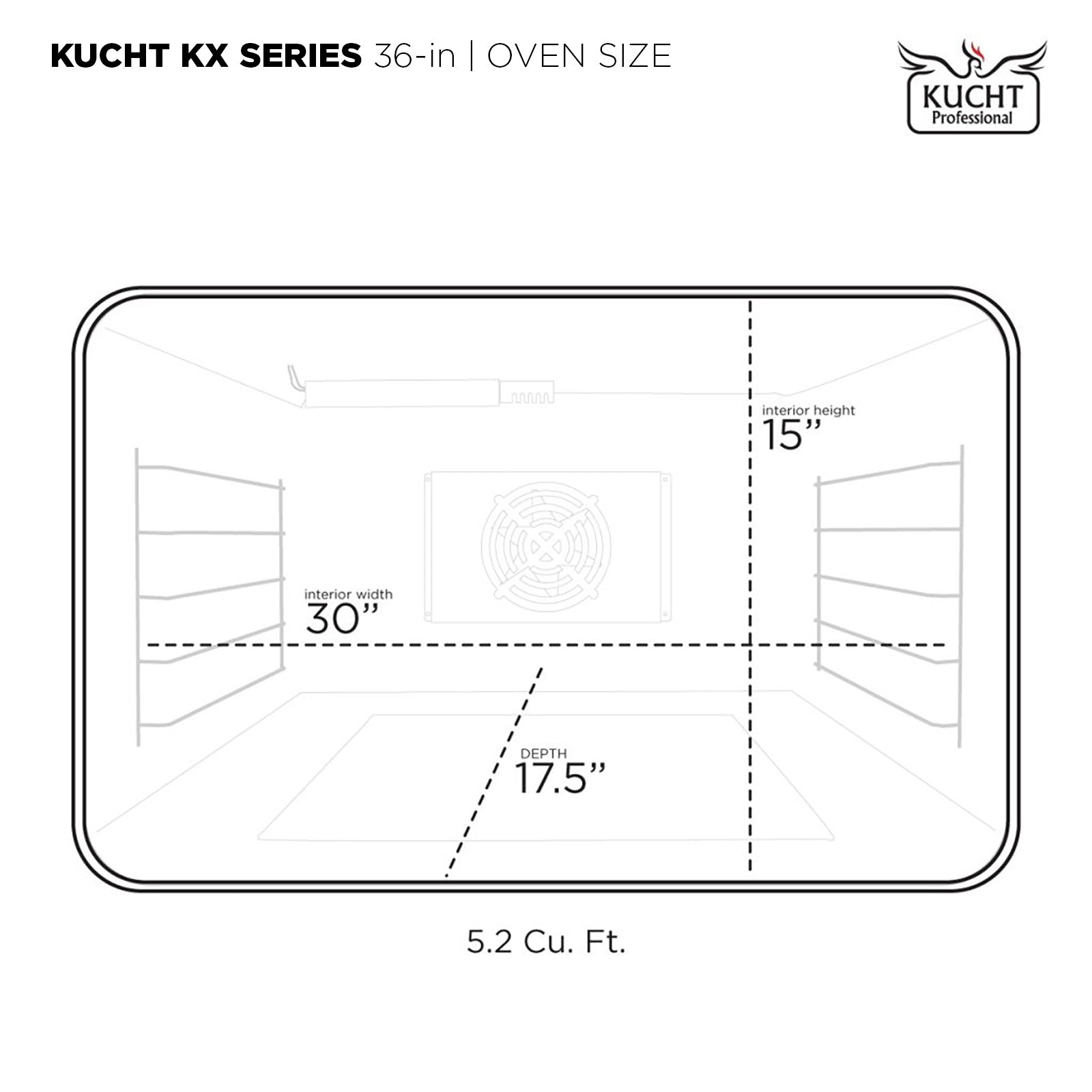 36 in. 5.2 cu. ft. 6 Burners Dual Fuel Range for Natural Gas in Stainless Steel with Kucht Horus Thermostat