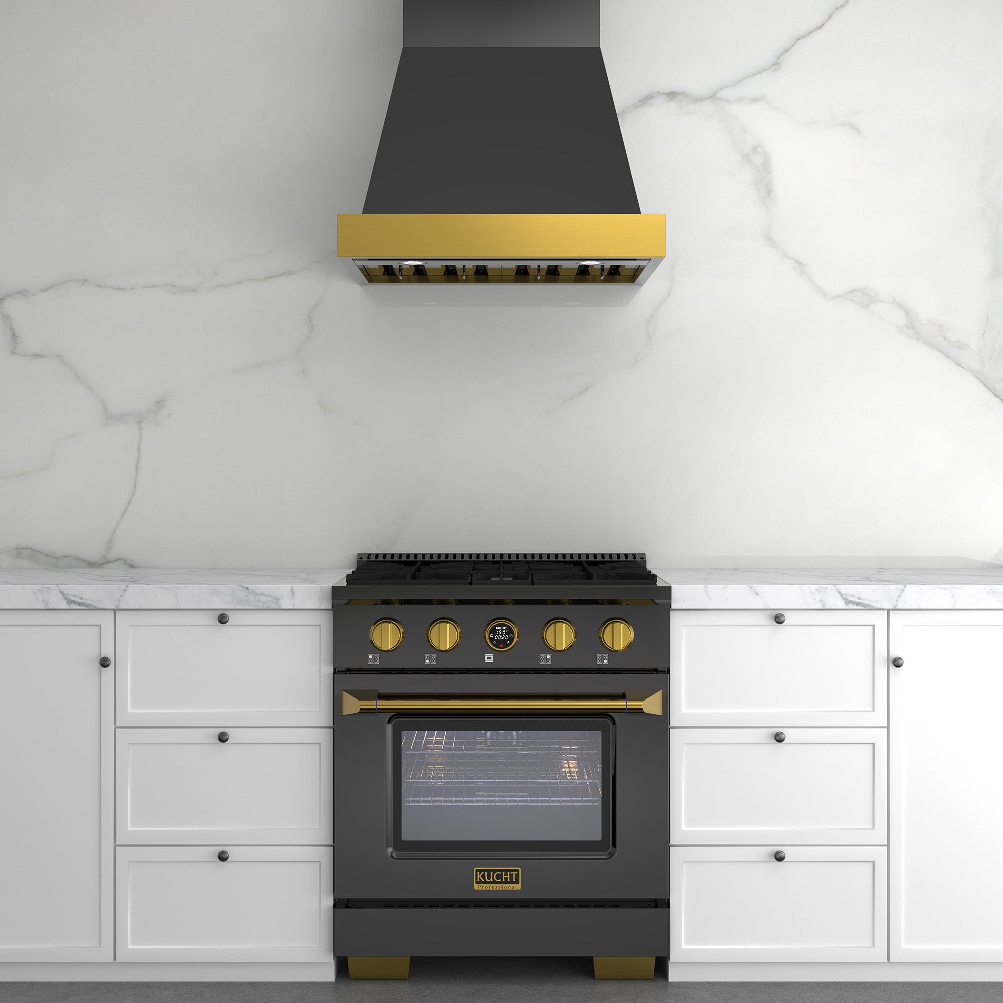 30 in. 4.2 cu. ft. 4 Burners Dual Fuel Range for Natural Gas in Stainless Steel with Kucht Horus Thermostat