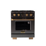 30 in. 4.2 cu. ft. 4 Burners Dual Fuel Range for Natural Gas in Stainless Steel with Kucht Horus Thermostat