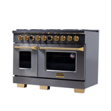 48 in. 6.7 cu. ft. 8 Burners Dual Fuel Range for Propane Gas in Stainless Steel with Kucht Horus Thermostat