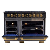 48 in. 6.7 cu. ft. 8 Burners Dual Fuel Range for Natural Gas in Stainless Steel with Kucht Horus Thermostat
