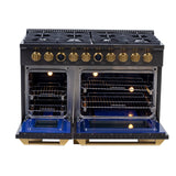 48 in. 6.7 cu. ft. 8 Burners Dual Fuel Range for Propane Gas in Stainless Steel with Kucht Horus Thermostat