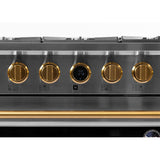 36 in. 5.2 cu. ft. 6 Burners Dual Fuel Range for Propane Gas in Stainless Steel with Kucht Horus Thermostat