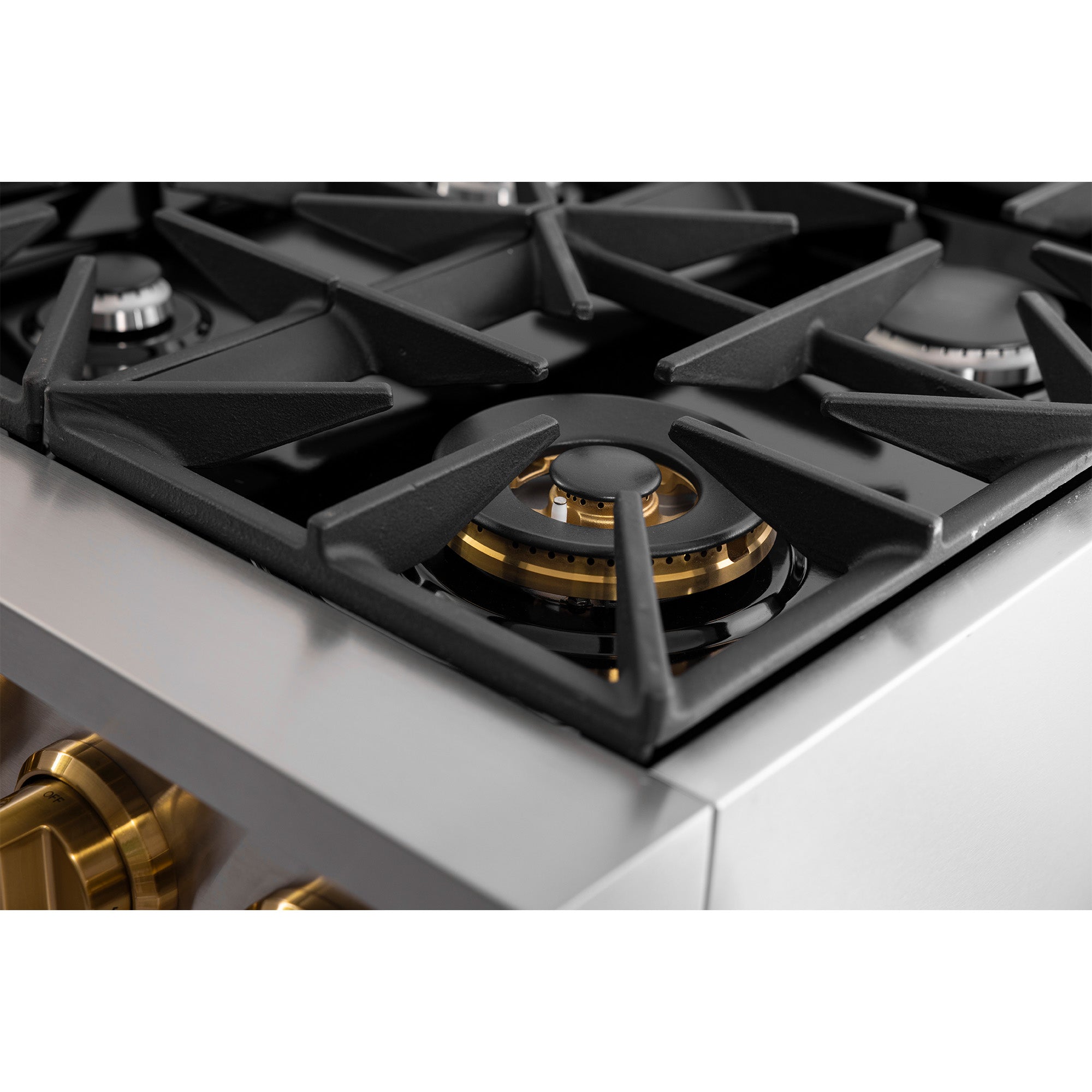36 in. 5.2 cu. ft. 6 Burners Dual Fuel Range for Natural Gas in Stainless Steel with Kucht Horus Thermostat