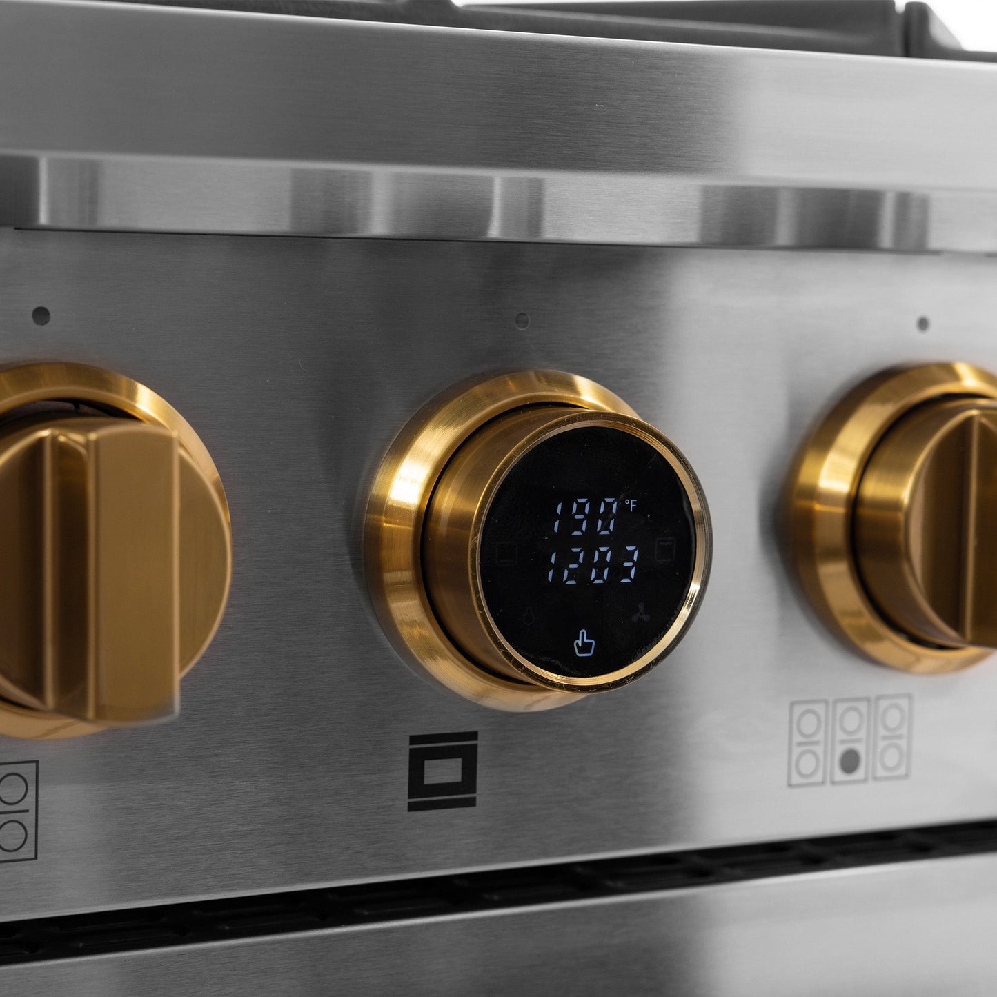 30 in. 4.2 cu. ft. 4 Burners Dual Fuel Range for Natural Gas in Stainless Steel with Kucht Horus Thermostat