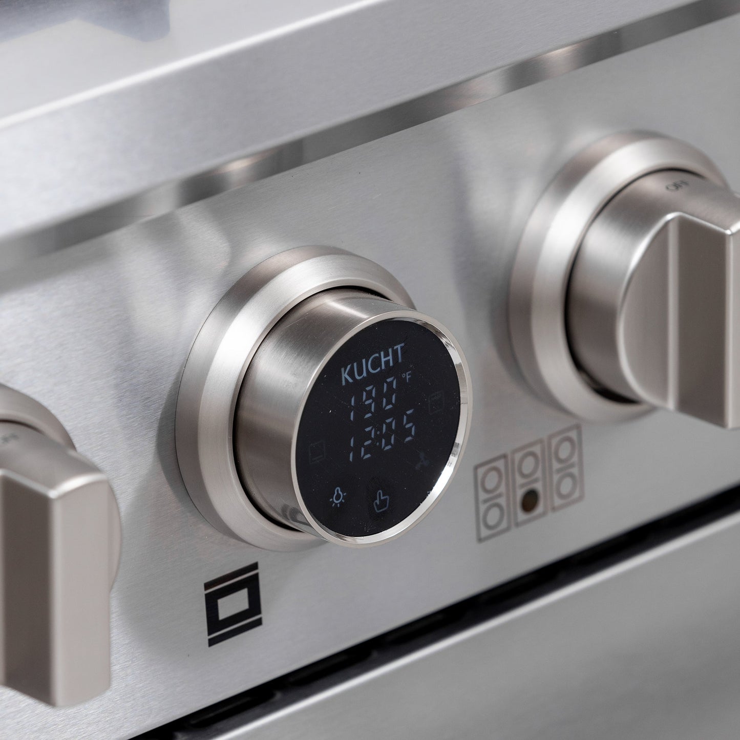 30 in. 4.2 cu. ft. 4 Burners Dual Fuel Range for Natural Gas in Stainless Steel with Kucht Horus Thermostat