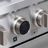 30 in. 4.2 cu. ft. 4 Burners Dual Fuel Range for Natural Gas in Stainless Steel with Kucht Horus Thermostat