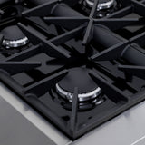 36 in. 5.2 cu. ft. 6 Burners Dual Fuel Range for Propane Gas in Stainless Steel with Kucht Horus Thermostat