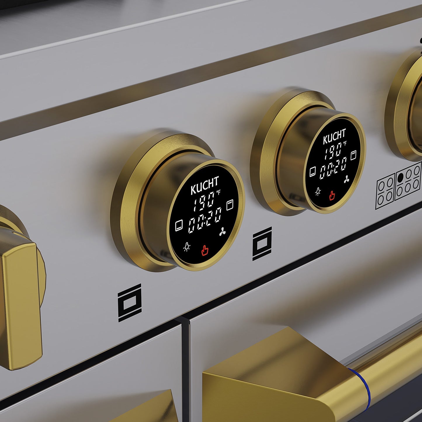 60 in. 8.4 cu. ft. 8 Burners Dual Fuel Range for Natural Gas in Stainless Steel with Kucht Horus Thermostat