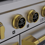 60 in. 8.4 cu. ft. 8 Burners Dual Fuel Range for Natural Gas in Stainless Steel with Kucht Horus Thermostat