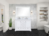 Dukes 48 in. W x 22 in. D White Double Bath Vanity