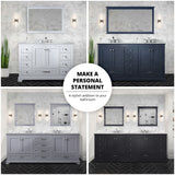 Dukes 48 in. W x 22 in. D Dark Grey Double Bath Vanity