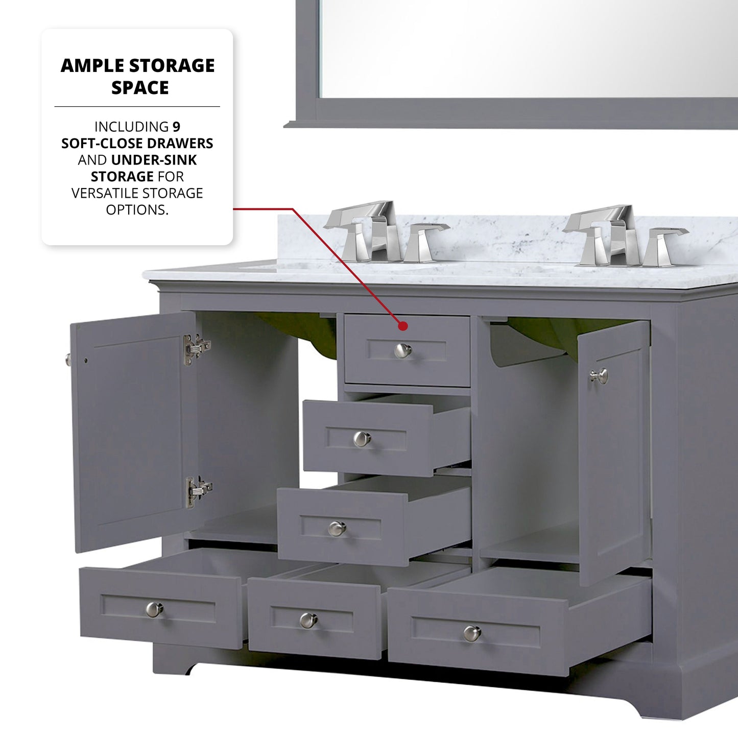 Dukes 48 in. W x 22 in. D Dark Grey Double Bath Vanity