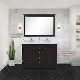 Dukes 48 in. W x 22 in. D Espresso Double Bath Vanity