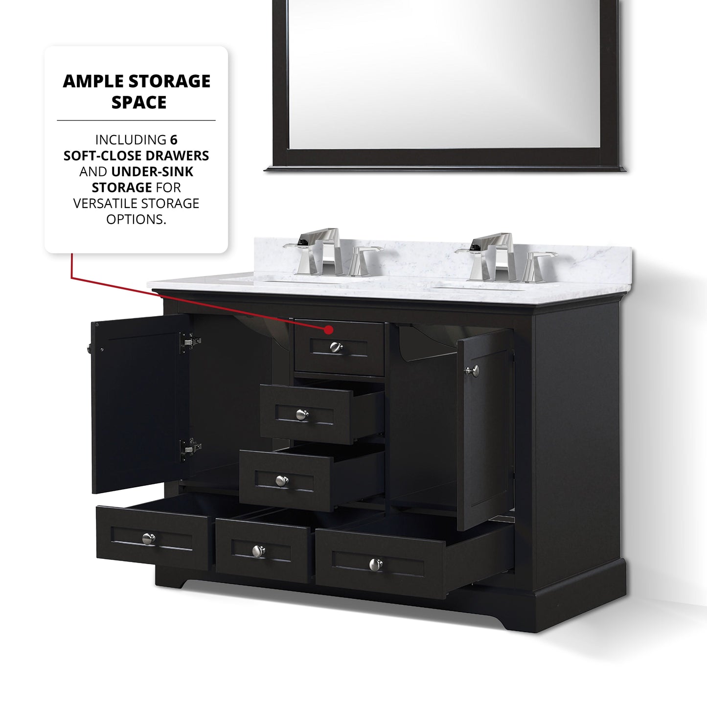 Dukes 48 in. W x 22 in. D Espresso Double Bath Vanity