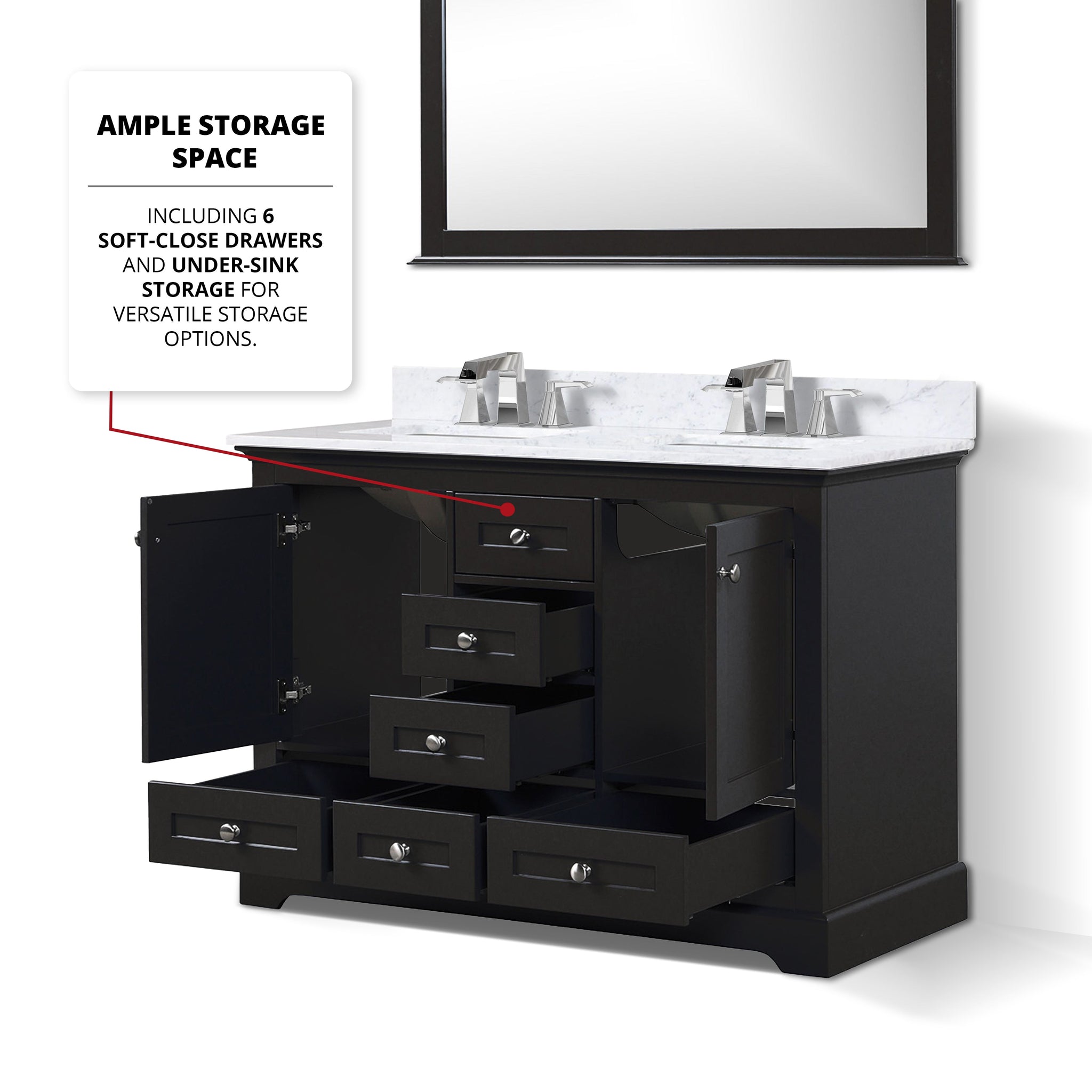 Dukes 48 in. W x 22 in. D Espresso Double Bath Vanity
