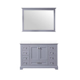 Dukes 48" Espresso Single Vanity, White Quartz Top, White Square Sink and 46" Mirror