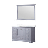 Dukes 48" Espresso Single Vanity, White Quartz Top, White Square Sink and 46" Mirror