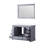 Dukes 48" Espresso Single Vanity, White Quartz Top, White Square Sink and 46" Mirror