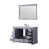 Dukes 48" Espresso Single Vanity, White Quartz Top, White Square Sink and 46" Mirror w/ Faucet