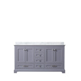 Dukes 60 in. Freestanding Bathroom Vanity with White Carrara Marble Top, White Square Sink
