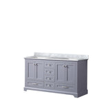 Dukes 60 in. Freestanding Bathroom Vanity with White Carrara Marble Top, White Square Sink