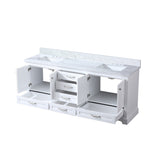 Dukes 80 in. Bathroom Freestanding Bathroom Vanity With Undermount Ceramic Sink with White Carrara Marble Top