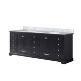 Dukes 84 in. Bathroom Freestanding Bathroom Vanity With Undermount Ceramic Sink with White Carrara Marble Top