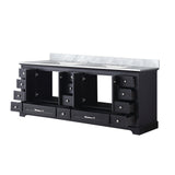 Dukes 84 in. Bathroom Freestanding Bathroom Vanity With Undermount Ceramic Sink with White Carrara Marble Top