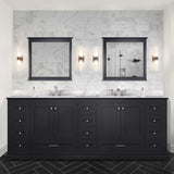 Dukes 84 in. Bathroom Freestanding Bathroom Vanity With Undermount Ceramic Sink with White Carrara Marble Top