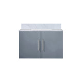 Geneva 30 in. Bathroom Floating Bathroom Vanity With Undermount Ceramic Sink With White Carrara Marble Top