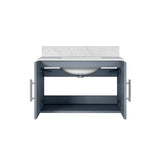 Geneva 30 in. Bathroom Floating Bathroom Vanity With Undermount Ceramic Sink With White Carrara Marble Top