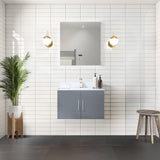Geneva 30 in. Bathroom Floating Bathroom Vanity With Undermount Ceramic Sink With White Carrara Marble Top