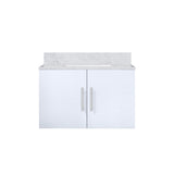 Geneva 30 in. Bathroom Floating Bathroom Vanity With Undermount Ceramic Sink With White Carrara Marble Top