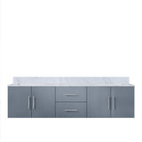 Geneva 80 in. Bathroom Floating Bathroom Vanity With Undermount Ceramic Sink With White Carrara Marble Top